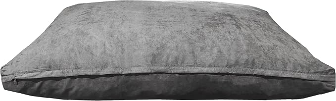 Dogbed4less Memory Foam Dog Bed for Medium Large Dogs with Orthopedic Comfort, Waterproof Liner and Grey Washable Pet Bed Cover 40X35 Pillow