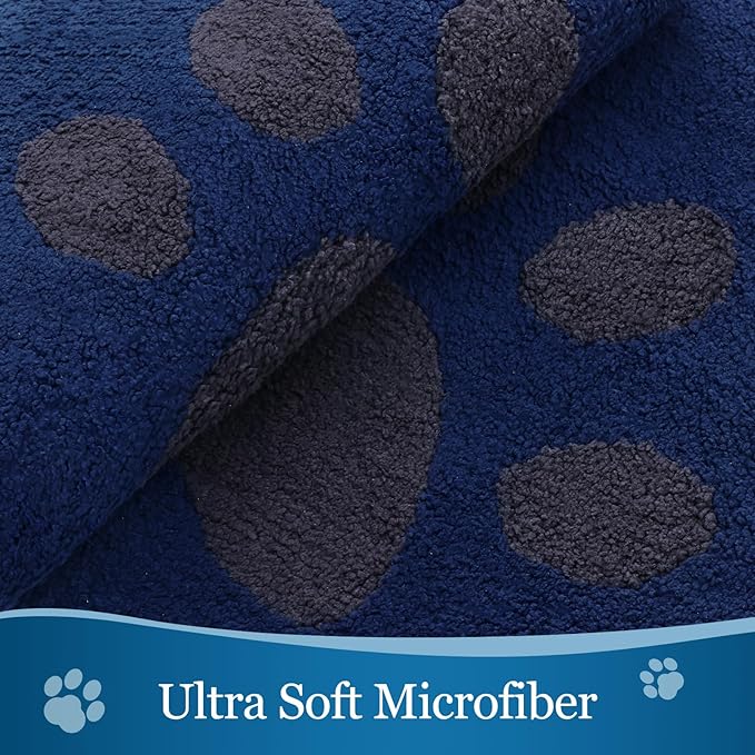 Buganda Dog Door Mat for Muddy Paws, Absorbent Dirt Trapper Washable Indoor Doormats, Non Slip Low-Profile Mud Mat for Dogs, Front Entrance Doormat for Inside Floor (36x24 Inches, Navy)