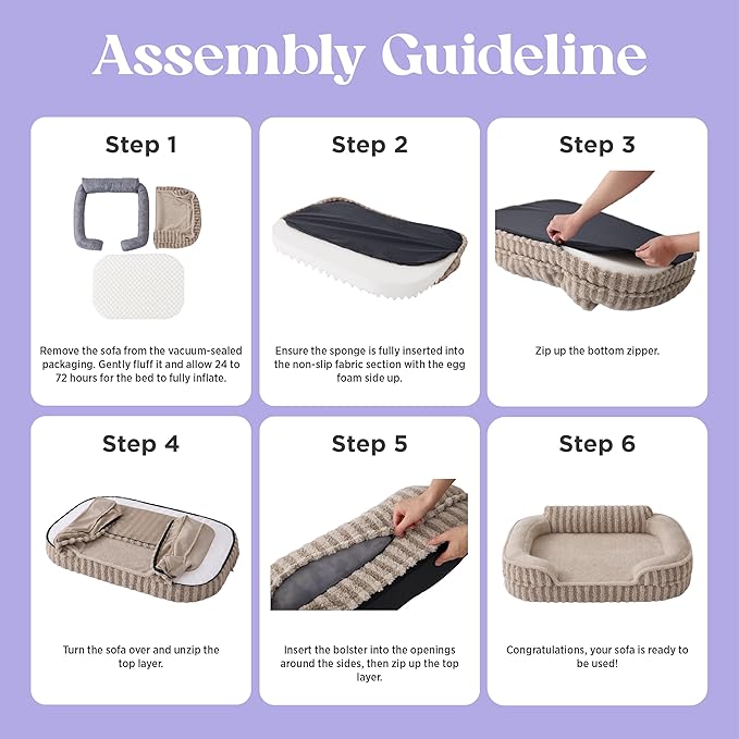 LE SURE Cute Dog Bed Medium Size Dog, Orthopedic Waterproof Medium Pet Beds with Sides, Non-Slip Bottom and Egg-Crate Foam Pet Couch Sofa with Washable Removable Cover, Grey