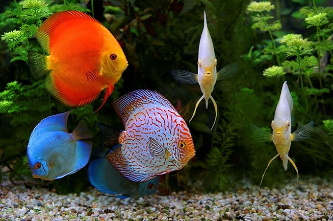 Aquatic Foods Inc. Tropical Fish Flakes, A Complete and Balanced Flake Food for Tropical Fish, Cichlids, Discus, Angel Fish, Bettas, Guppies, Tetras, Goldfish, Marine Fish...AF Flakes…1-lb