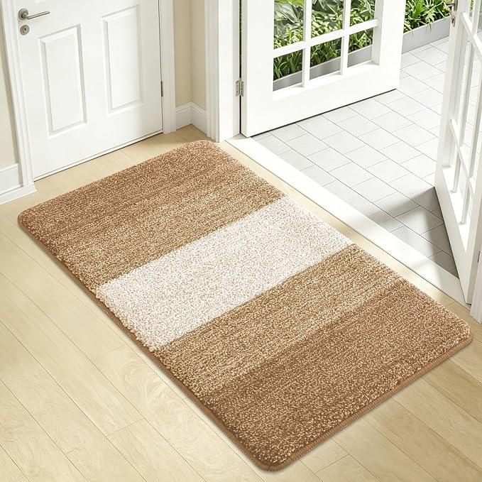 Kitinjoy Indoor Outdoor Door Mat, 34x21 Non-Slip Absorbent Dirt Trapper