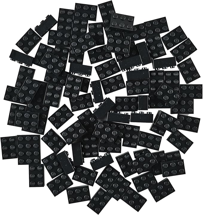 Strictly Briks Classic Bricks Starter Kit, Black, 96 Pieces, 2x3 Studs, Building Creative Play Set for Ages 3 and Up, 100% Compatible with All Major Brick Brands