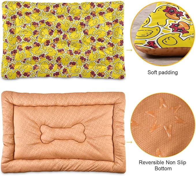Rubber Duck Star Pet Bed Cute Dog Bed Mat Absorbing Non Slip Pad Pet Sleeping Mat for Small, Medium, and Large Dogs Puppy Cat 24 in x 18 in