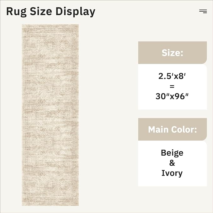 Soalmost Washable Runner Rug