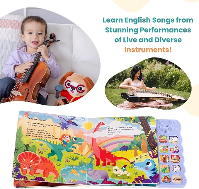 GO GO 9 Creative Animal Nursery Rhymes: Interactive Book for 1 Year Old, Sound Books for Toddlers 1-3, Musical Books for Toddlers 1-3, Music Book for Toddlers 1-3, Baby Books with Sound, Singing Books