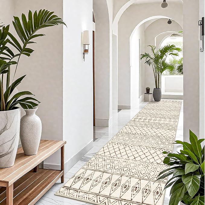 Washable 4x12 Runner Rug Hallway: Moroccan Non Slip Extra Long Rugs