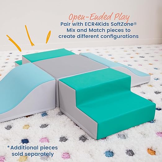 ECR4Kids SoftZone Junior Mix n' Match Step, Beginner Playset, Emerald, 2-Pack