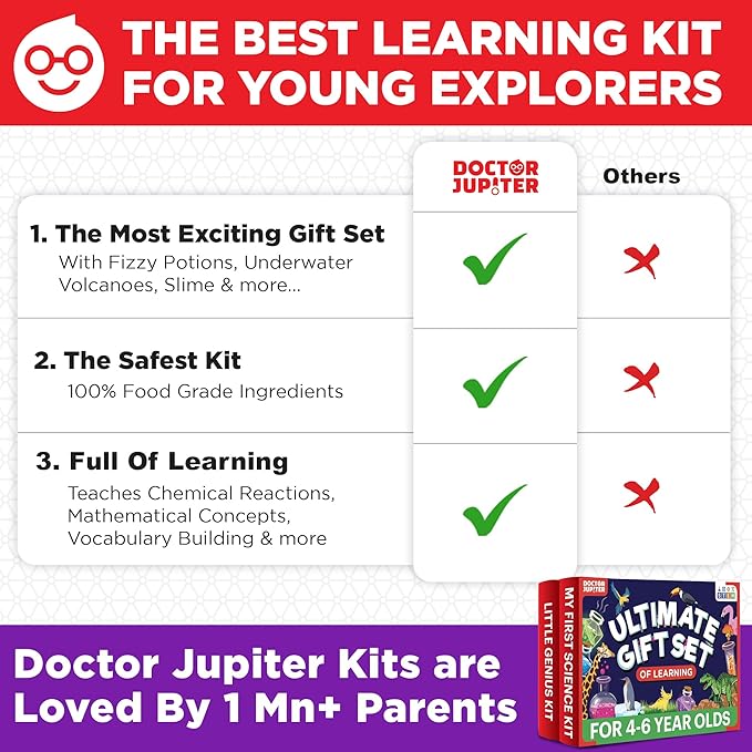 Doctor Jupiter Ultimate Gift Set of Learning| Set of ‘My First Science Kit’, ‘Little Genius Kit’ for Kids Ages 4-6|Birthday Gift for Boys, Girls| STEM Learning & Education Toys for 4,5,6 Year Old
