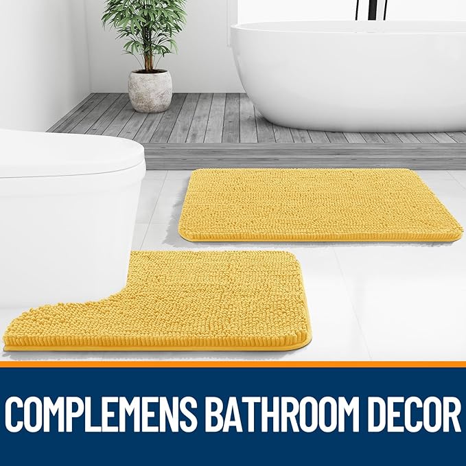 OLANLY Bathroom Runner Rugs 44x24, Extra Soft Absorbent Chenille Bath Rugs