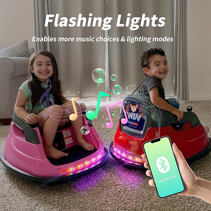 Baby Bumper Car, 6V Electric Kids Bumper Car for Toddlers with Remote Control, Bluetooth - Red