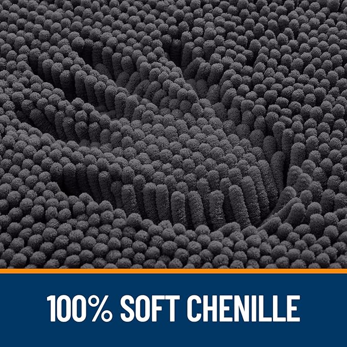 OLANLY Toilet Rugs U-Shaped 24x24, Extra Soft Absorbent Chenille Contour