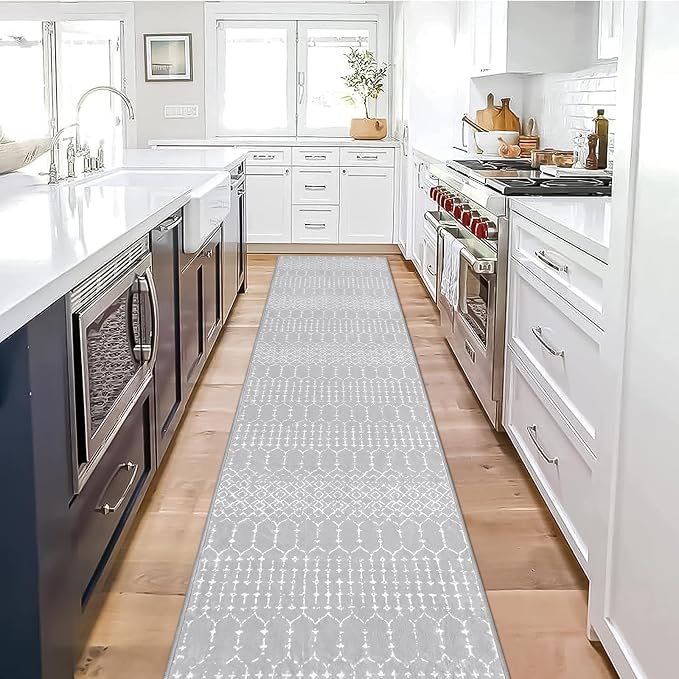Lahome Moroccan Washable Rug Runner 2x10 Non-Slip Runner Rug
