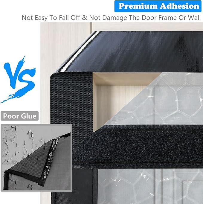 RELIANCER Magnetic Thermal Insulated Door Curtain,Waterproof EVA Door Cover,Fit Doors Size Up to 62"x80",Temperature Protection Insulated Doorway Curtain Partition,Patio Self-Closing Doors Net Screen