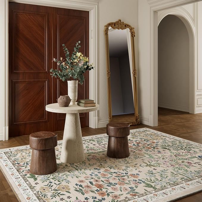 Machine Washable Rugs for Living Room: 6x9 Area Rugs for Bedroom Vintage Stain