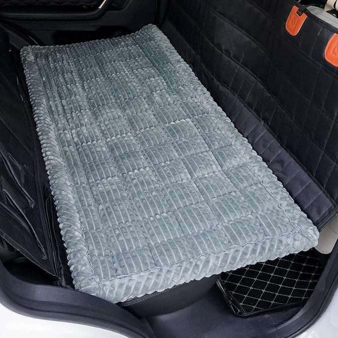 Washable Large Dog Bed for Cars, Dog Car Seat Cover for Backseat, Anti-Slip Pet Sleeping Mat, Car Seat Protector, Travel Pet Pad for Trucks and SUV (Gray, 24.8" x 54")