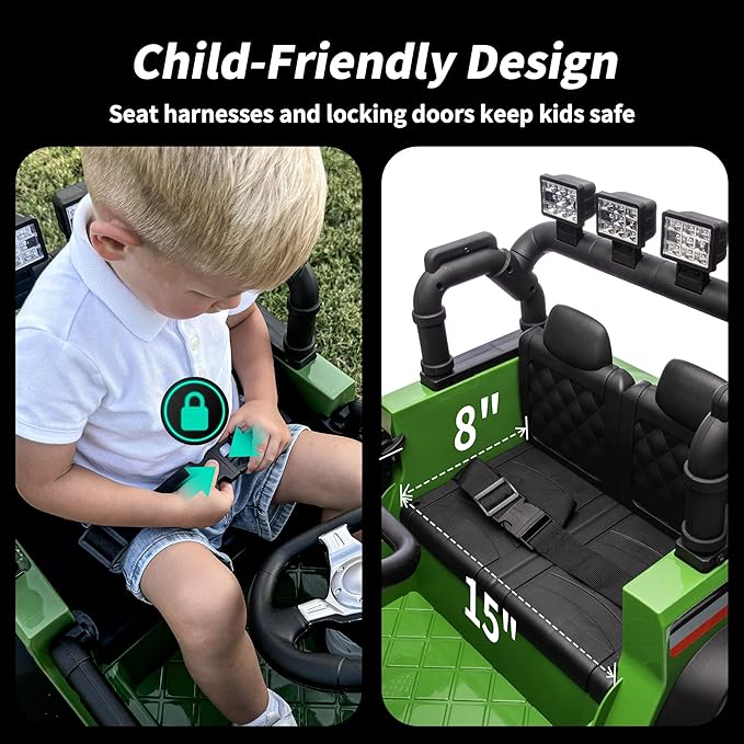 12V Kids Ride on Car Truck, Kids Electric Vehicles Car Ride on Toy w/Remote Control - Army Green