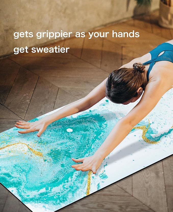 Non Slip Yoga Mat TPE Workout Mat for Men Women, Thick Workout Mat with Carrying Strap, Fitness Mats for Exercise, Yoga, Fitness, Pilates, Floor Workouts (72" x 24" x 6mm)