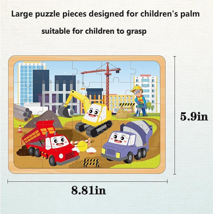 Puzzles for Kids Ages 4-6, Set of 4 Packs with 24-Piece,Preschool Educational Brain Teaser Toys for Boys and Girls 3-8 Years Old