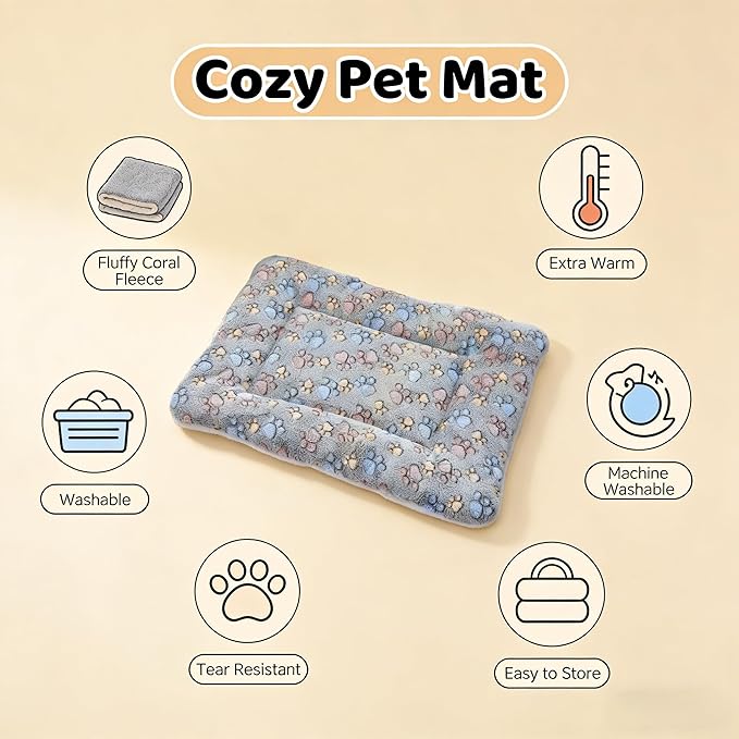 JMGBird Large Dog Bed - 39x27.5 Inch Cotton Pet Sleeping Mat with Bolster for Large Breeds
