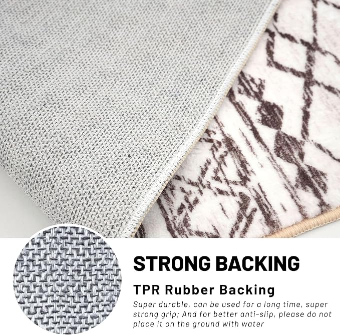 KUTA 3x5 Entryway Rug, Ultra Soft Distressed Geometric Print Throw Carpet
