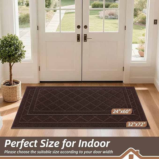 BEQHAUSE Dirt Trapper Door Mat 24" x 60", Doormat Non-Slip Entryway Rugs