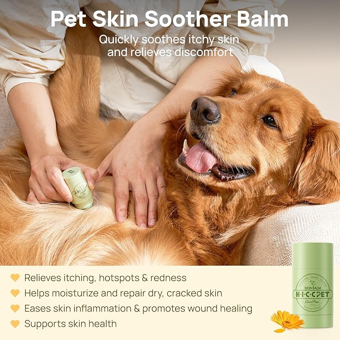 HICC PET Skin Balm for Dogs & Cats – Soothes Itching and Irritation Skin & Prevents Infection, Hypoallergenic Dog Moisturizer for Dry Itchy Skin, Hot Spot & Skin IrritationTreatment - 1.06oz