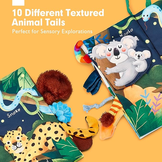 hahaland Baby Books 0-6 Months, Infant Tummy Time Toy High Contrast Sensory Toys 6 to 12 Months Touch Feel Book Babies Travel Toy Gifts for Boy Girl 0-3 Month Baby Shower Birthday Gifts (Single Book)