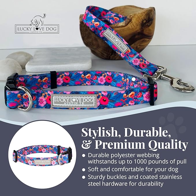 Lucky Love Dog - Adjustable Dog Collar with Easy Click Buckle for Small Dogs, Durable, & Comfortable Collar for Male & Female Dogs, Pet Collar for Puppies & Adult Dogs - Zuzu, XS