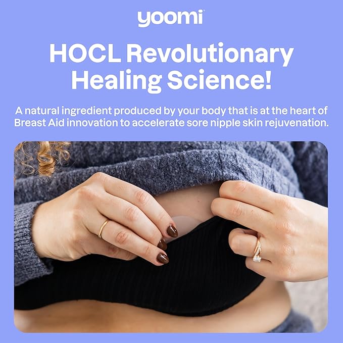 Breast Aid™ Soothing Cryogel Pads for Sore Cracked Nipples with HOCl, 10x Multiuse, Advanced Cooling Tech for Instant Relief & Repair, Rapid Hydration for Lasting Comfort for Breast Feeding Moms