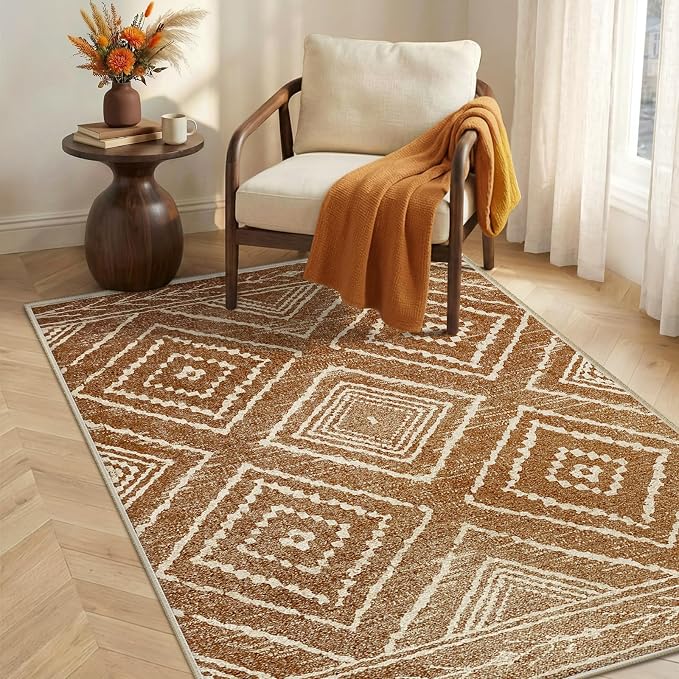 BESTSWEETIE Area Rug 3x4 Rug Machine Washable Non-Slip Low Pile Print Pattern