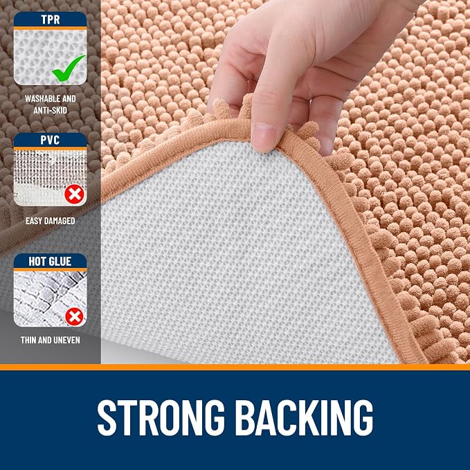 OLANLY Bathroom Runner Rugs 59x24, Extra Soft Absorbent Chenille Bath Rugs