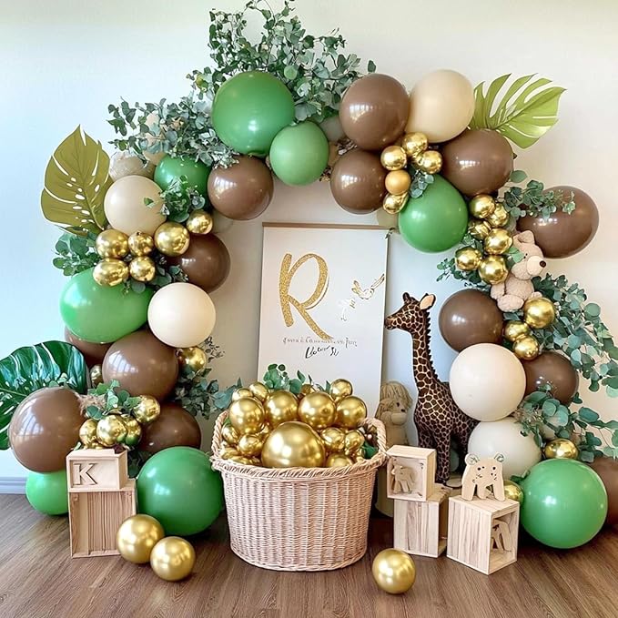 RUBFAC 129pcs Brown Balloons Different Sizes 18 12 10 5 Inches for Garland Arch Kit, Premium Boho Coffee Brown Latex Balloon for Birthday Party Graduation Wedding Anniversary Baby Shower Decoration