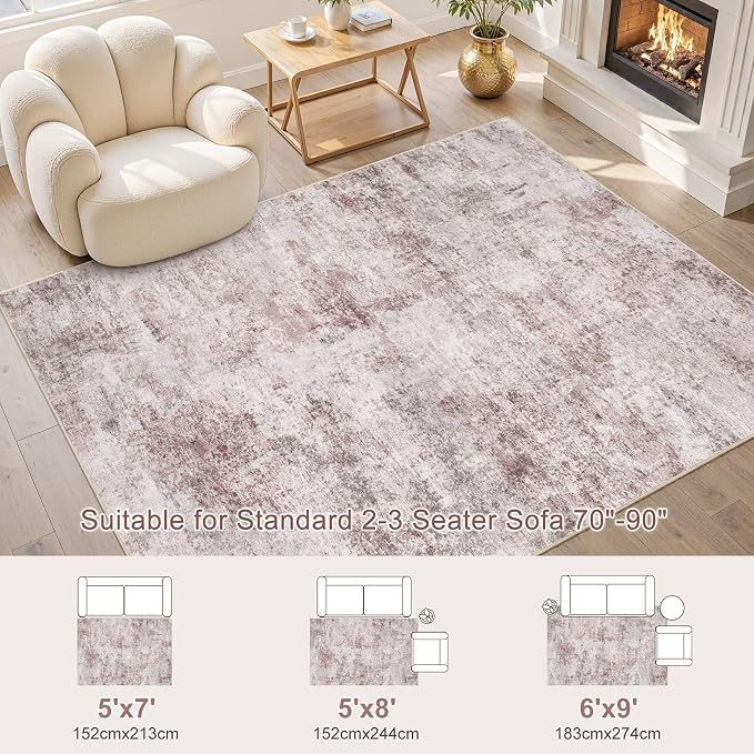 UERMEI 5x7 Washable Area Rug