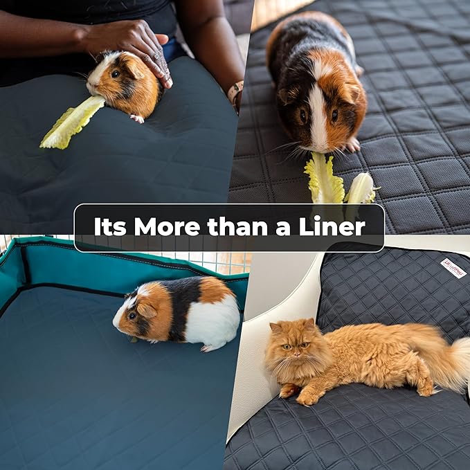 Washable Rabbit & Guinea Pig Cage Liner & Bedding for C&C 2x4 (57"x28"), 2 Pack, Easy to Clean Unlike Fleece, Waterproof, Absorbent, Non-Slip Pee Pad, Reusable Bunny Mat for Small Animals