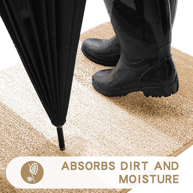 Kitinjoy Indoor Outdoor Door Mat, 30x17 Non-Slip Absorbent Dirt Trapper