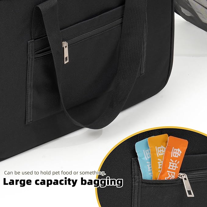 Cat & Dog Carrier for Pets Up to 15 Lbs, Airline Approved Soft-Sided Collapsible Pet Carrier for Cats & Dogs, Cat Carrier with Breathable Mesh, Padded Interior – Ideal for Car Rides, Daily Use(Black)