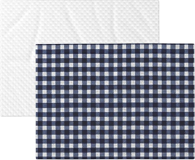 Waterproof Dog Blanket Soft Pet Blanket for Puppy Cat, Fleece Cat Throw Blankets for Furniture Bed Couch Sofa Reversible - Navy Blue Gingham 1