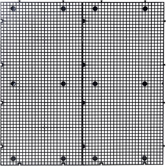 ALEGI Aquarium Grid Isolate Board Divider Fish Tank Bottom Black Filter Tray Plastic Crate (8pcs Black)