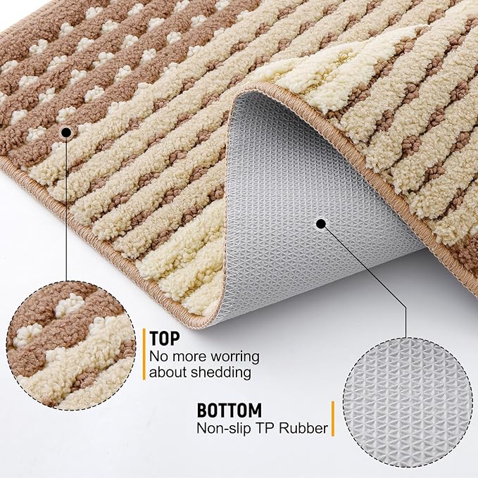 Kitinjoy Indoor Outdoor Door Mat, 47x20 Non-Slip Absorbent Dirt Trapper