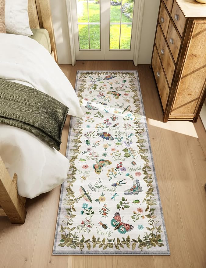 Machine Washable Kitchen Runner Rugs: 2'6"x8' Hallway Runner Stain Resistant