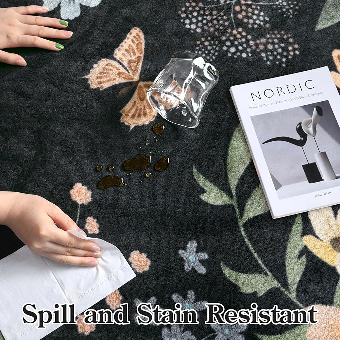 Lahome Floral Kitchen Runner, 2X6 Washable Runner Rug Non Slip Ultra-Thin