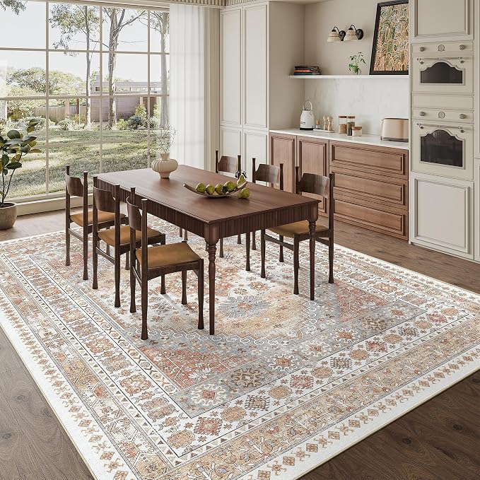 zesthome 8x10 Area Rugs for Living Room, Non-Slip Backing Washable Rugs