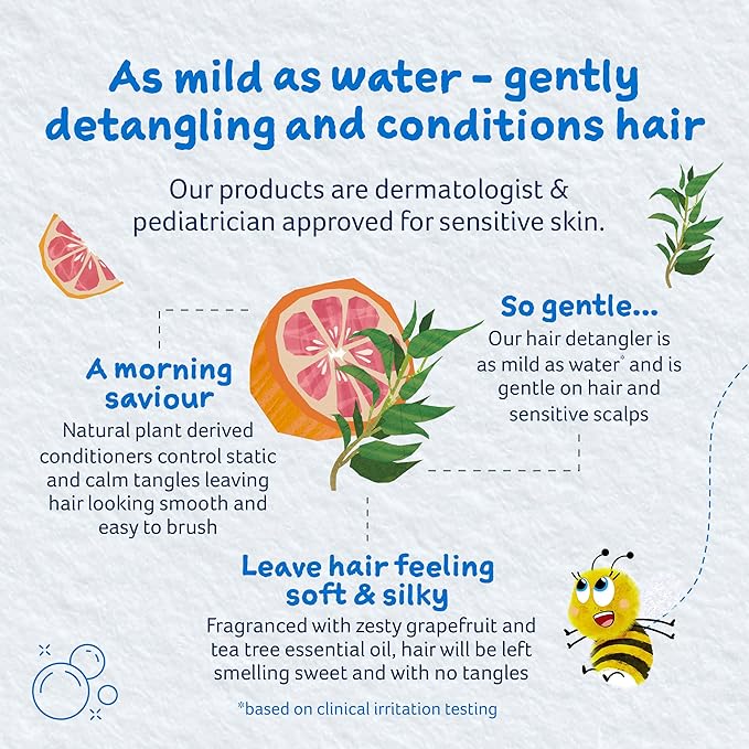 Childs Farm, Kids Hair Detangler, Grapefruit & Organic Tea Tree, Suitable for Dry, Sensitive & Eczema-prone Skin, 4.2 Fl Oz