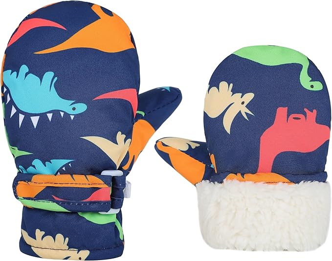 Toddler Gloves Kids Mittens Winter Warm Lined Fleece Gloves Waterproof Snow Baby Mitten for Boys Girls