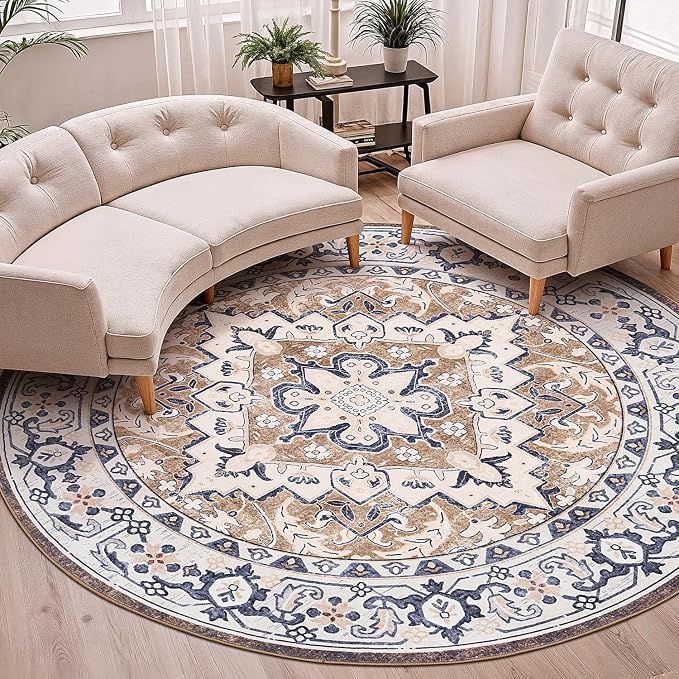 Lofus 6ft Area Rugs for Living Room, Washable Area Rug, Rugs for Bedroom