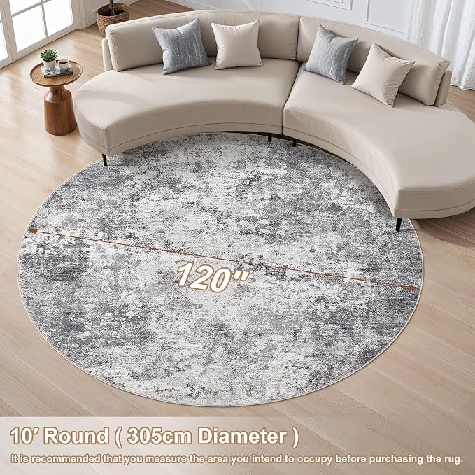 UERMEI 10ft Round Area Rug Living Room Rugs