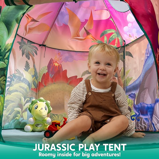 JOYIN Dinosaur Play Tent for Kids, Pop Up Play Tent for Boys & Girls, Kids Indoor Outdoor Dinosaur Playhouse Tent Set for Toddlers Birthday