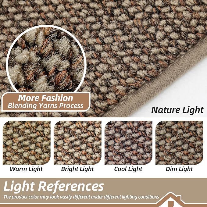 BEQHAUSE Dirt Trapper Door Mat 17" x 30" Half Circle Non Slip Washable Doormats