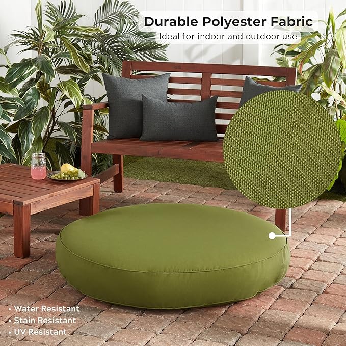 Gordie Round Indoor/Outdoor Pillow Style Dog Bed, Juniper, Large