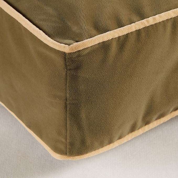 South Pine Porch Buddy Reversible Rectangle Pillow Style Microfiber Dog Bed with Removable, Machine-Washable Cover, Moss, Small (36 in. x 24 in.)